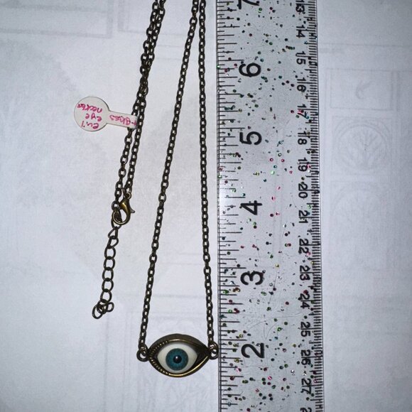 22 1/4" Brass All Seeing Eye Necklace - Picture 2 of 9